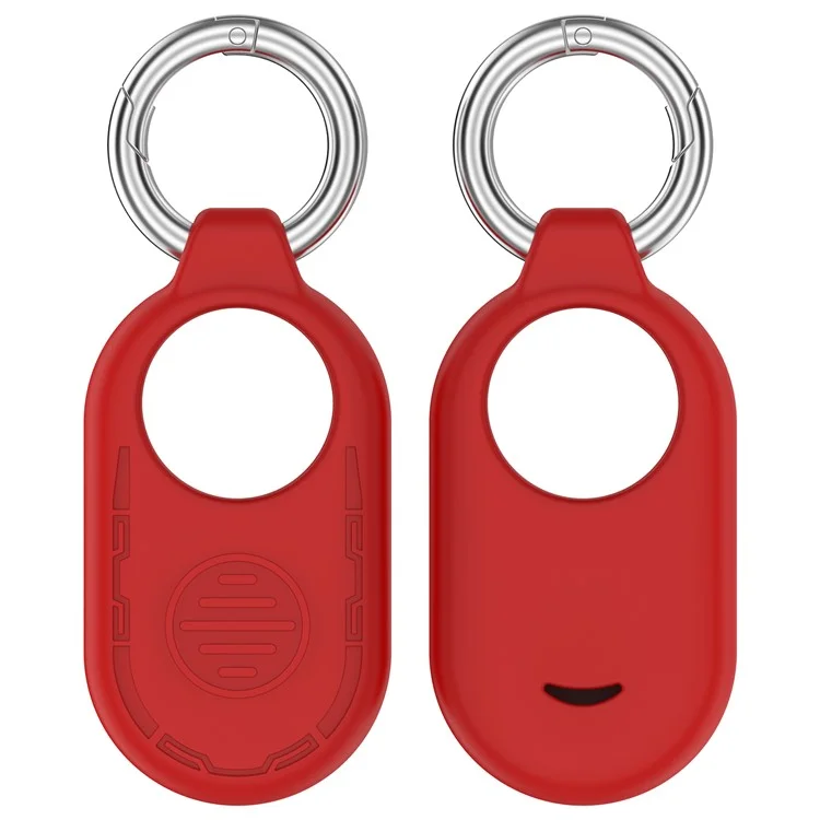 Pour Samsung Galaxy SmartTag 2 Étui en silicone anti-perte antichoc avec porte-clés - Rouge