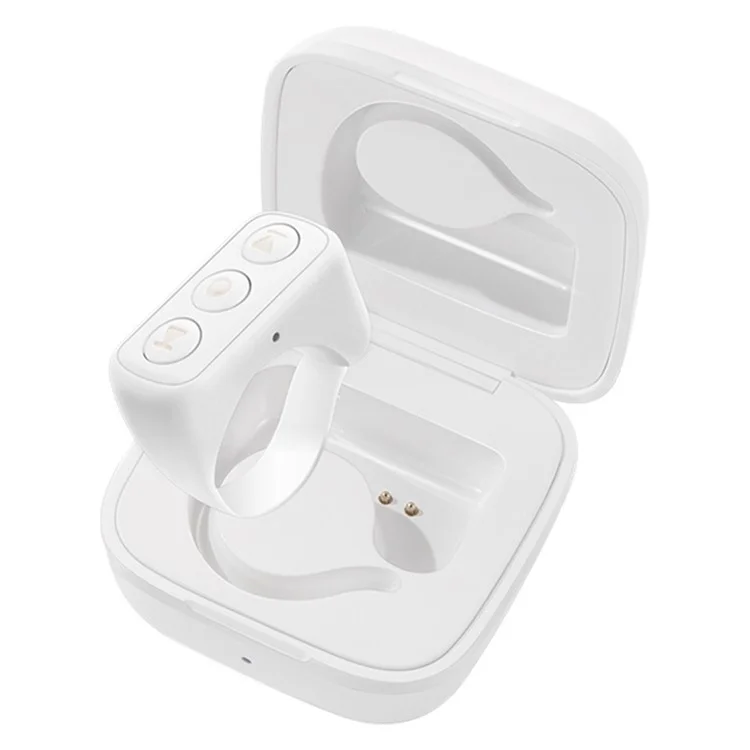 D01 Fingertip Selfie Video Controller Page Turner Browsing Bluetooth-compatible 5.0 Hands-Free Ring for Tik-Tok Remote Control - White