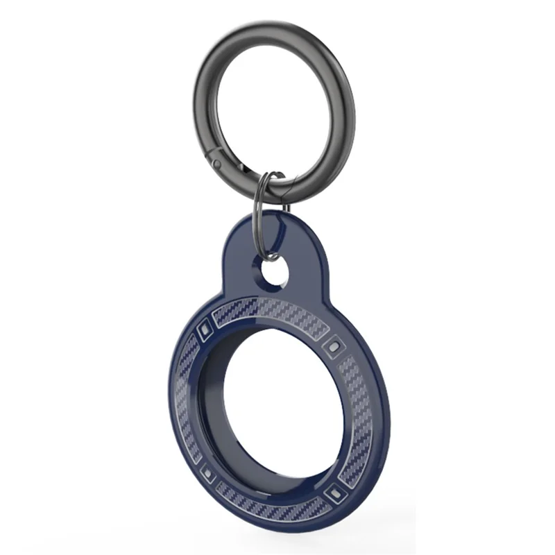 AHASTYLE WG40 для Apple AirTag Bluetooth Tracker TPU Чехол Защитный Чехол с Кольцевой Пряжкой - Полночный Синий