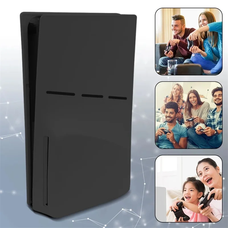 For Sony PS5 Slim Case Cover Game Console Shockproof Silicone Protective Shell - Black