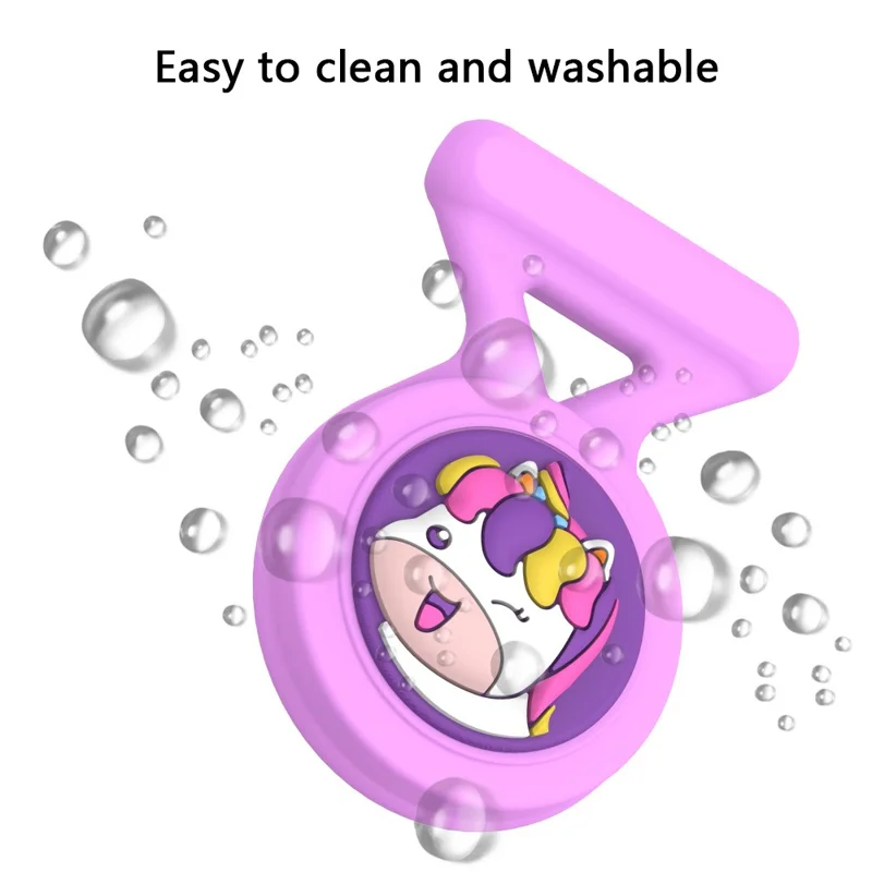 For Apple AirTag Silicone Case Cartoon Brooch Design Washable Bluetooth-compatible Tracker Cover - Doughnut