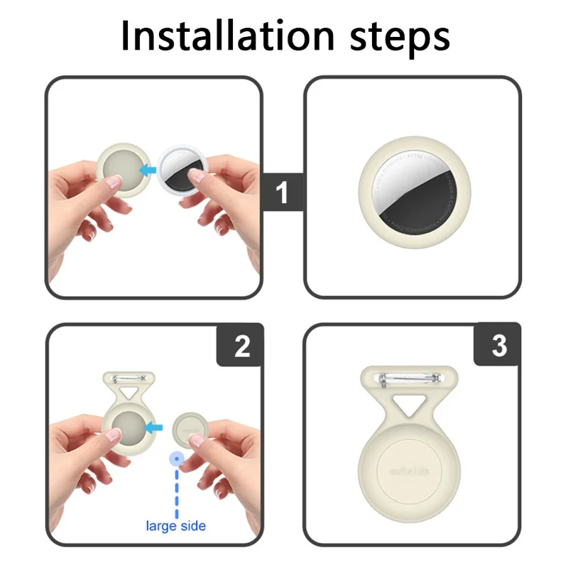 For Apple AirTag Silicone Case Cartoon Brooch Design Washable Bluetooth-compatible Tracker Cover - Doughnut