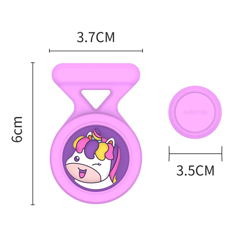 For Apple AirTag Silicone Case Cartoon Brooch Design Washable Bluetooth-compatible Tracker Cover - Doughnut
