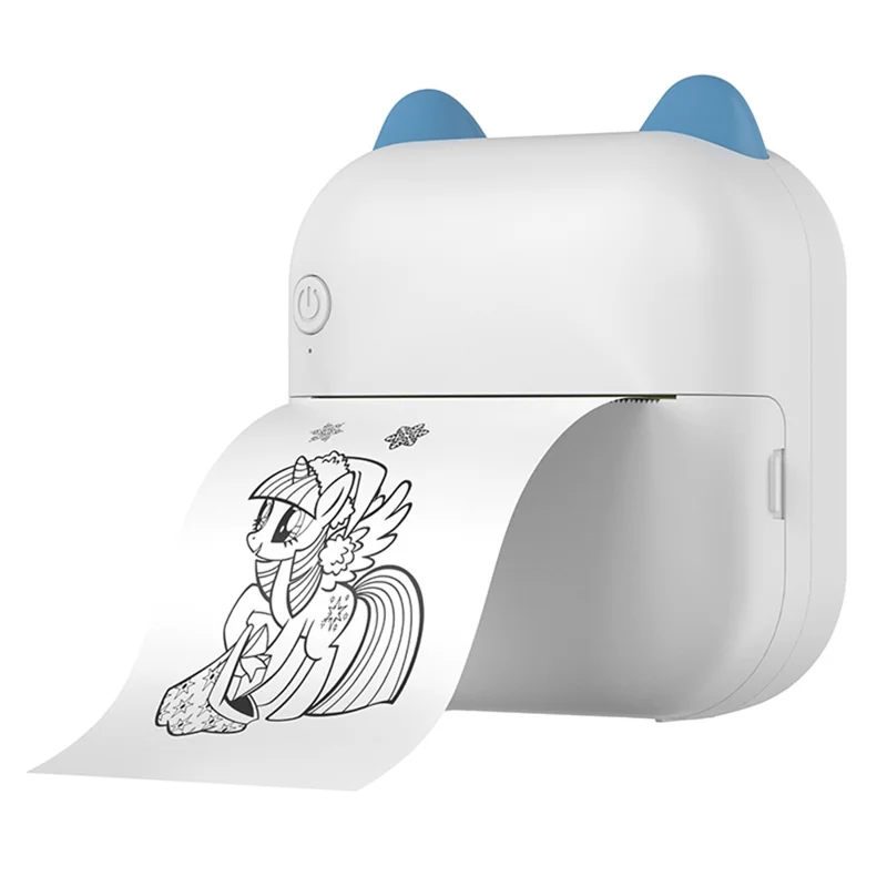 M6 Mini Sticker Printer Bluetooth-compatible Thermal Printer with 5 Rolls Paper + 5 Rolls Sticker + 3 Rolls Color Paper - Blue