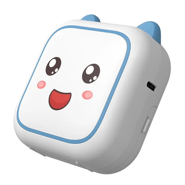 M6 Wilress Inkless Thermal Printer Bluetooth-compatible Smart Pocket Sticker Printer with 1 Roll Thermal Paper - Blue