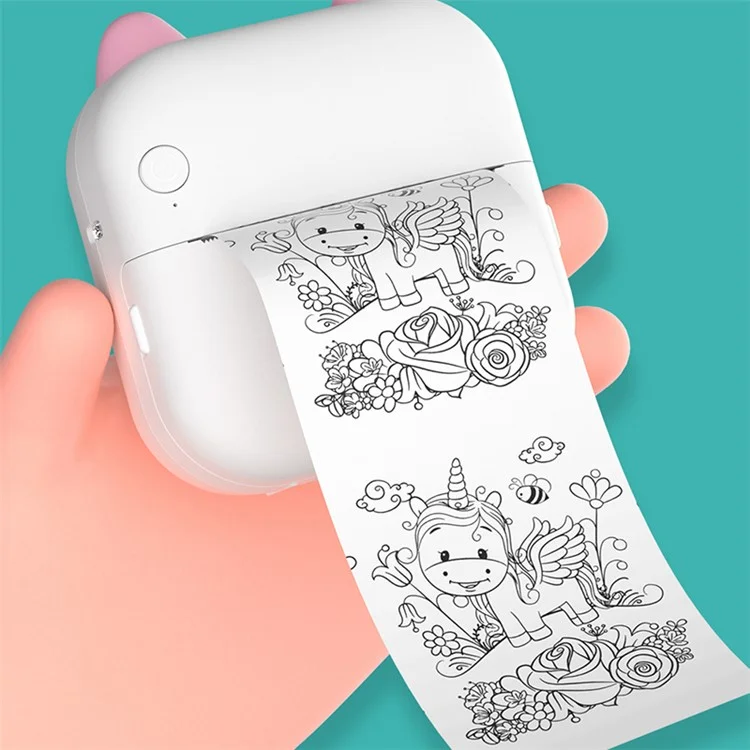 M6 Wilress Inkless Thermal Printer Bluetooth-compatible Smart Pocket Sticker Printer with 1 Roll Thermal Paper - Blue