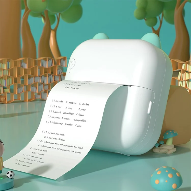 M5 Pocket-Size Sticker Printer Bluetooth-compatible Thermal Printer with 5 Rolls Paper + 5 Rolls Sticker + 3 Rolls Color Paper - Blue