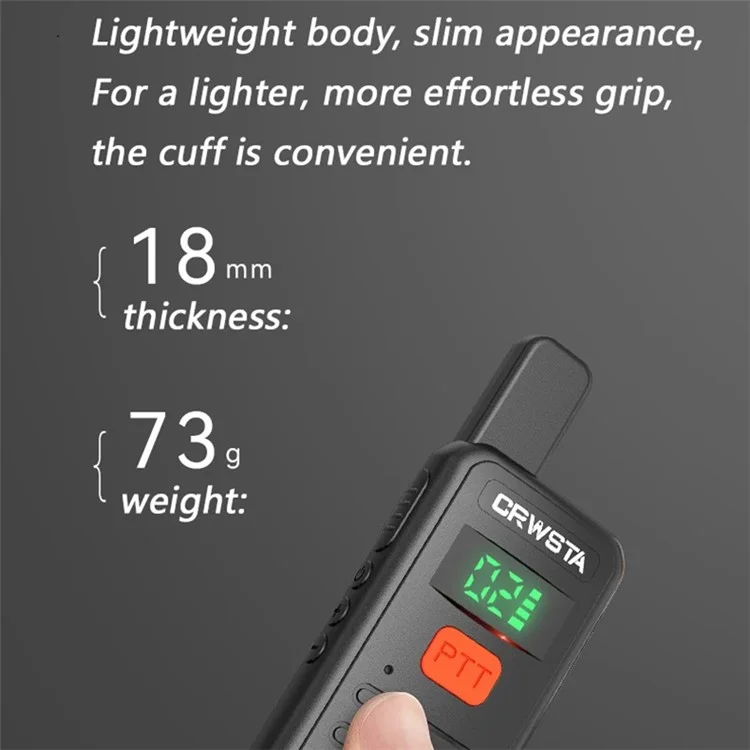 CRWSTA T70 5W Portable Mini Walkie Talkie Long Range Handheld Two Way Radio - White / EU Plug