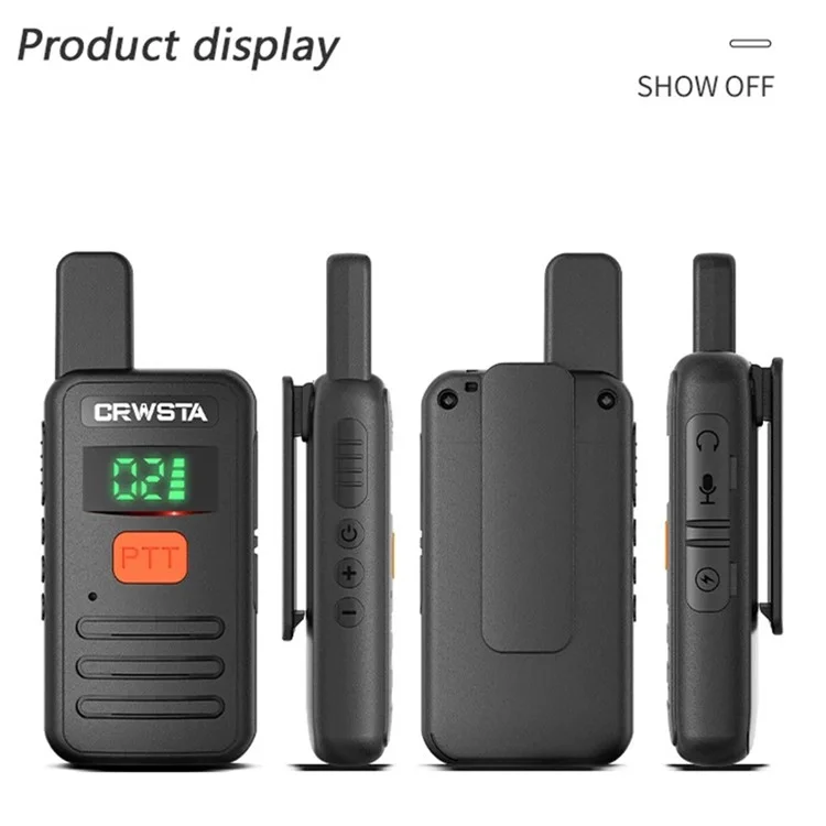 CRWSTA T70 5W Portable Mini Walkie Talkie Long Range Handheld Two Way Radio - White / EU Plug