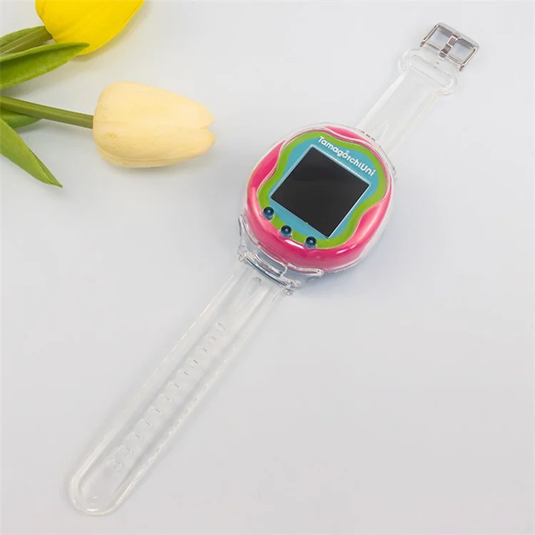Compatible con la muñequera Tamagotchi Uni (2023) Funda de soporte de pulsera TPU para niños, adolescentes y adultos - Transparente