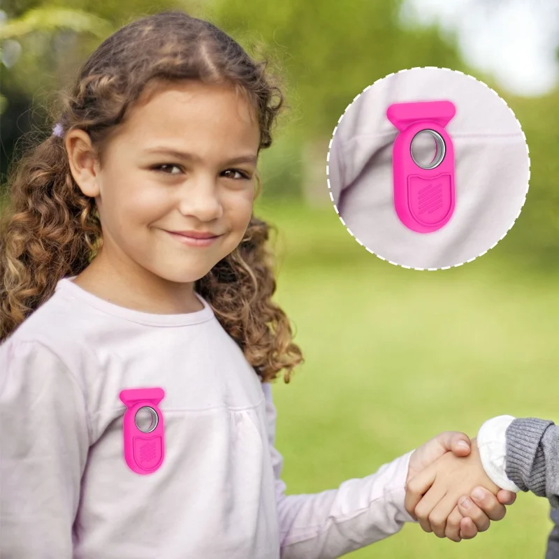 For Samsung Galaxy SmartTag2 Silicone Case Bluetooth-compatible Tracker Protective Case with Safety Pin - Luminous Rose Red