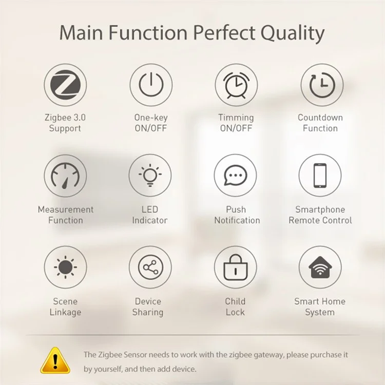 NEO NAS-WR16B Zigbee 3.0 Intelligenter Steckdosenadapter 16A Smartphone-Steuerung Stecker mit Stromzähler, UK-Stecker 