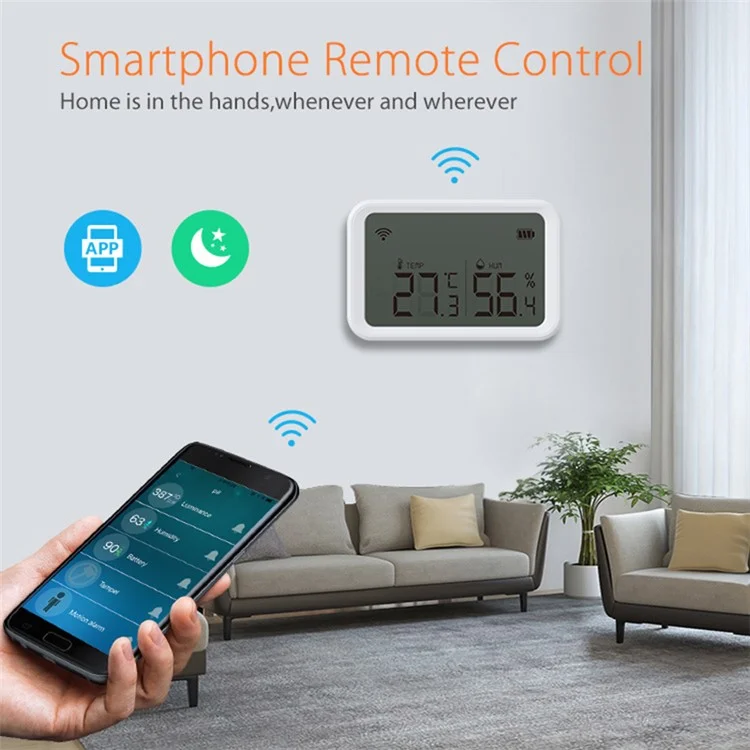 NEO NAS-TH02BH Tuya HomeKit and ZigBee Temperature and Humidity Smart Sensor 2-in-1 Screen Display Home Detector (No Battery)