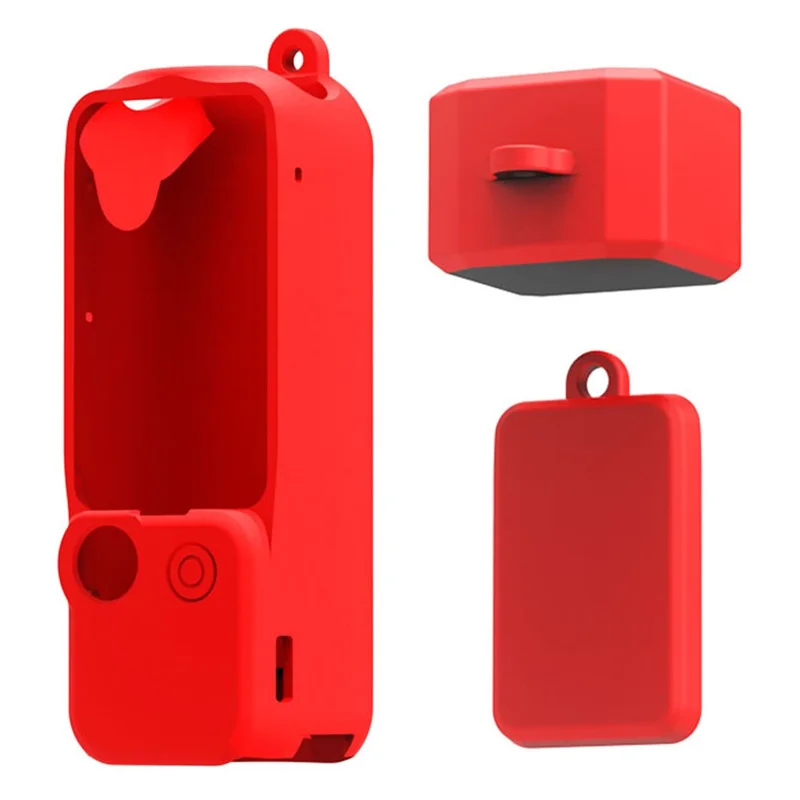 For DJI Osmo Pocket 3 Pocket Camera Silicone Case Drop Protection Sleeve Cover - Red