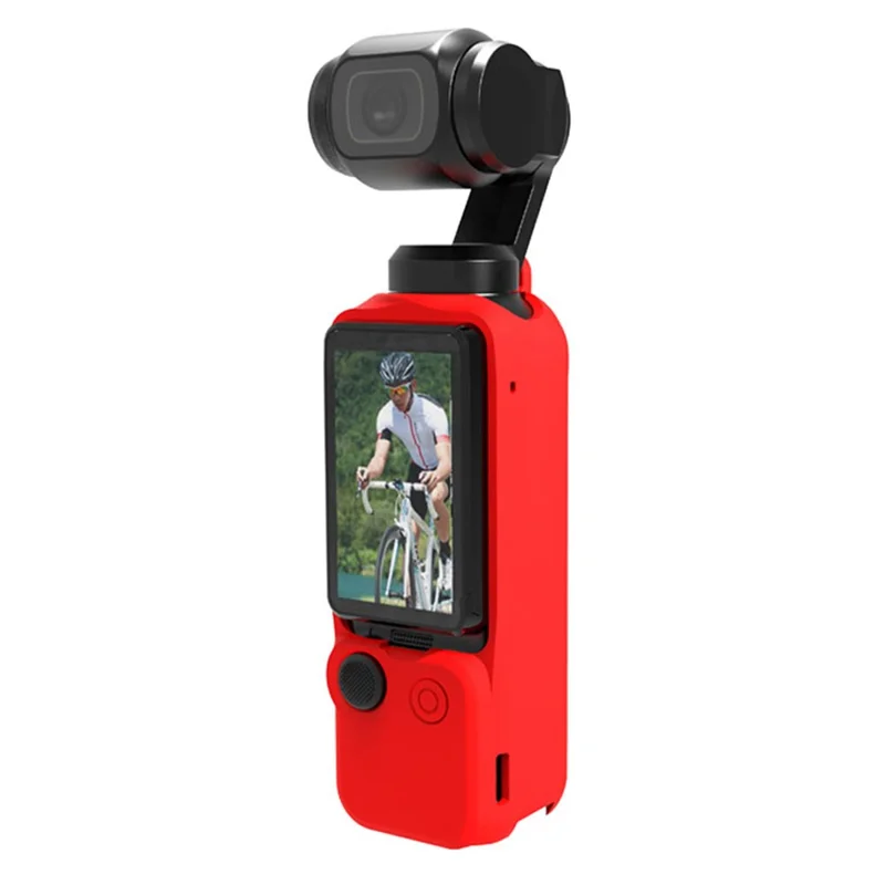 For DJI Osmo Pocket 3 Pocket Camera Silicone Case Drop Protection Sleeve Cover - Red