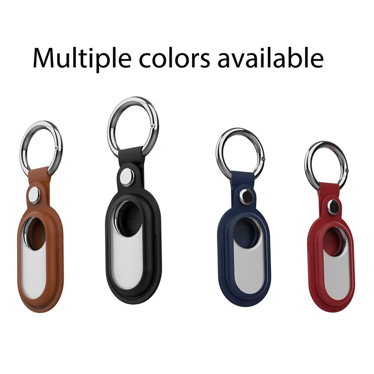 For Samsung Galaxy SmartTag2 Silicone Case Bluetooth-compatible Tracker Protective Case with Anti-Lost Buckle - Brown