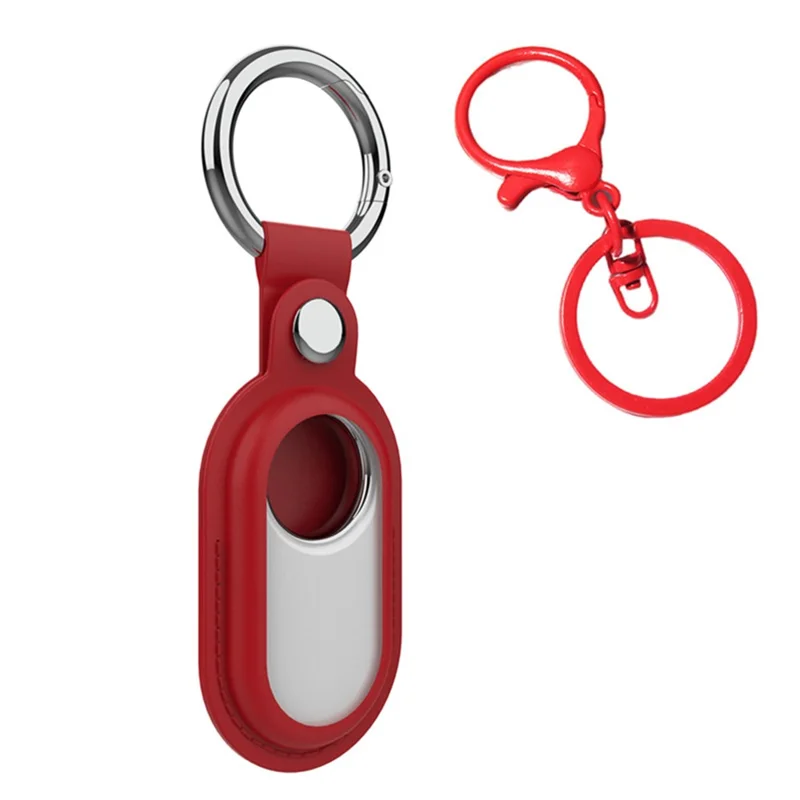 For Samsung Galaxy SmartTag2 Silicone Case Bluetooth-compatible Tracker Protective Case with Anti-Lost Buckle - Red