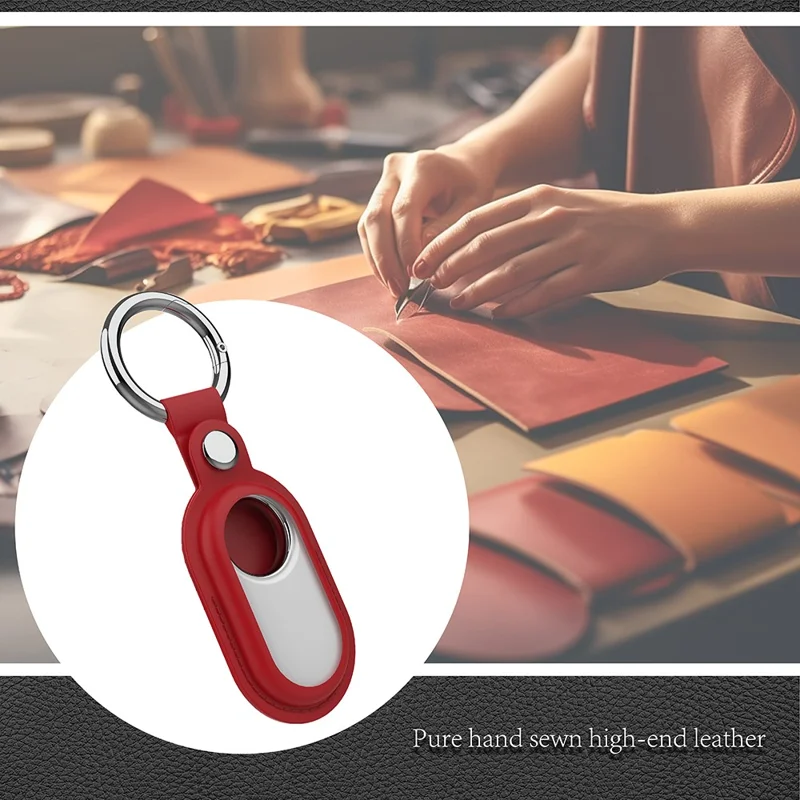 For Samsung Galaxy SmartTag2 Silicone Case Bluetooth-compatible Tracker Protective Case with Anti-Lost Buckle - Red