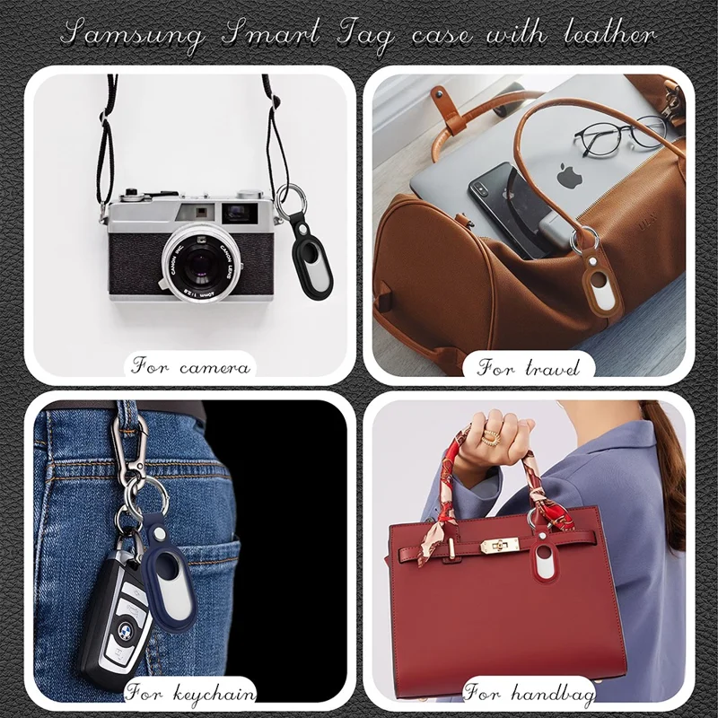 For Samsung Galaxy SmartTag2 Silicone Case Bluetooth-compatible Tracker Protective Case with Anti-Lost Buckle - Black