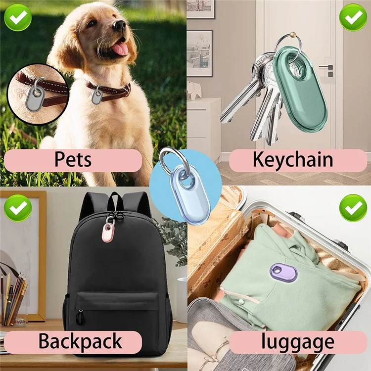 For Samsung Galaxy SmartTag2 Case Bluetooth-compatible Tracker IP68 Waterproof Clear TPU Cover with Buckle - Blue