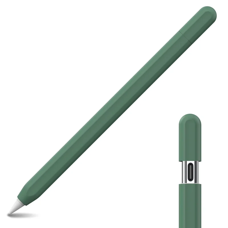 AHASTYLE PT65-3 For Apple Pencil (USB-C) Silicone Sleeve Anti-Drop Pencil Protective Cover -  Dark Green