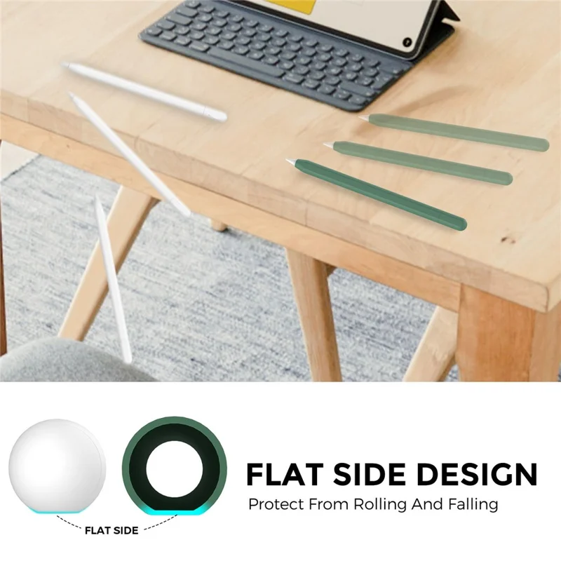 AHASTYLE PT65-3 For Apple Pencil (USB-C) Silicone Sleeve Anti-Drop Pencil Protective Cover -  Dark Green