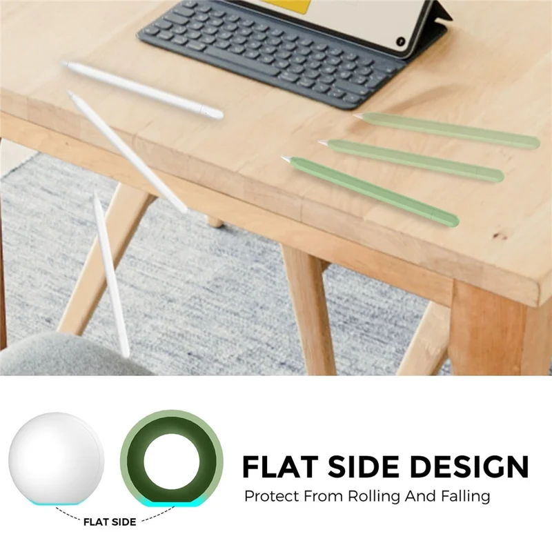 AHASTYLE PT65-3 For Apple Pencil (USB-C) Silicone Sleeve Anti-Drop Pencil Protective Cover - Avocade Green