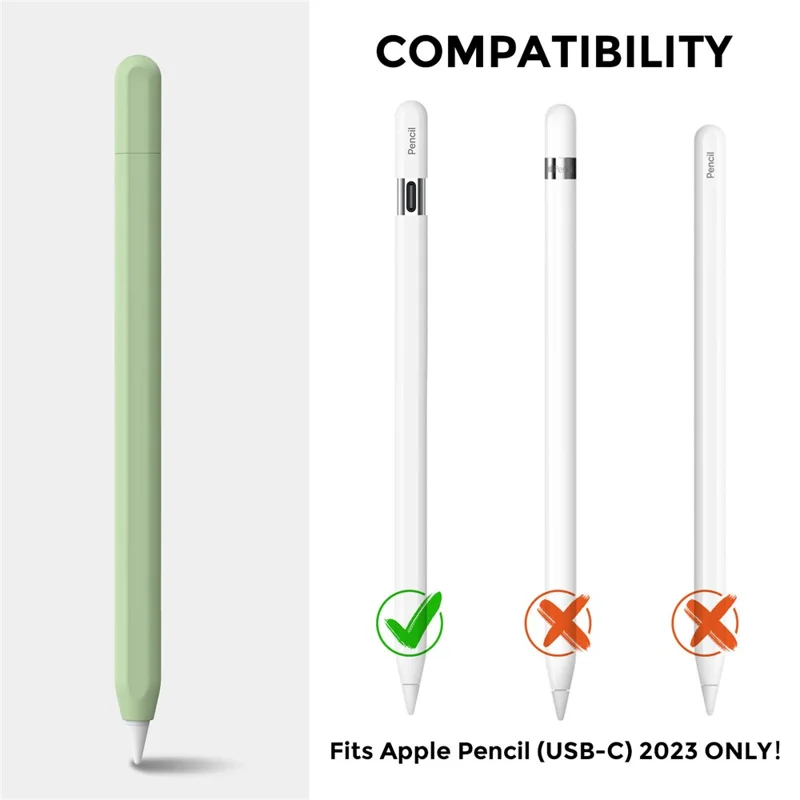 AHASTYLE PT65-3 For Apple Pencil (USB-C) Silicone Sleeve Anti-Drop Pencil Protective Cover - Avocade Green