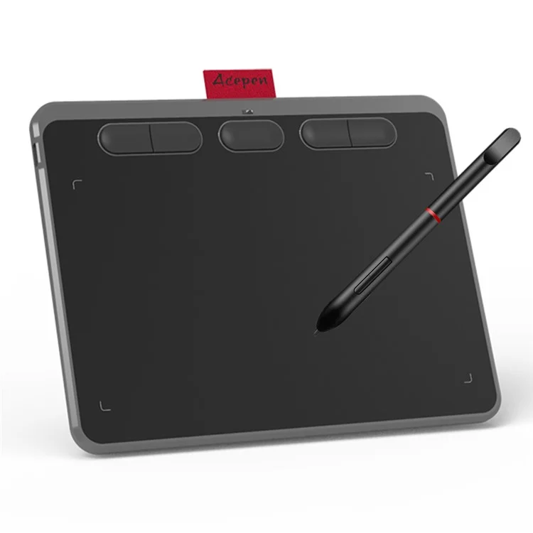 ACEPEN AP604B Plastic Case Ultra Thin Digital Graphic Board Drawing Tablet + 8192 Levels Pressure Battery-free Passive Stylus - Black