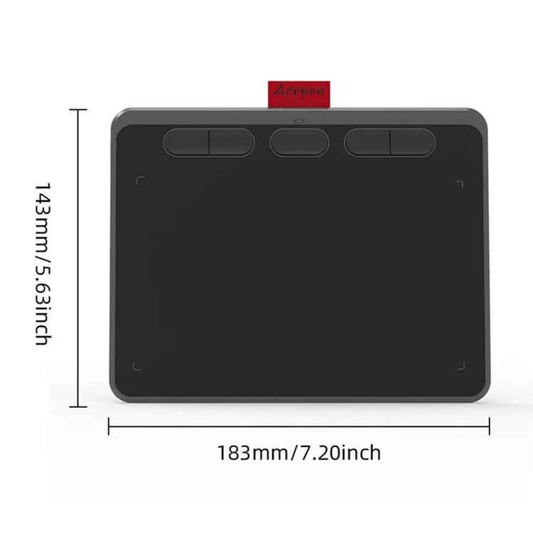 ACEPEN AP604B Plastic Case Ultra Thin Digital Graphic Board Drawing Tablet + 8192 Levels Pressure Battery-free Passive Stylus - Black