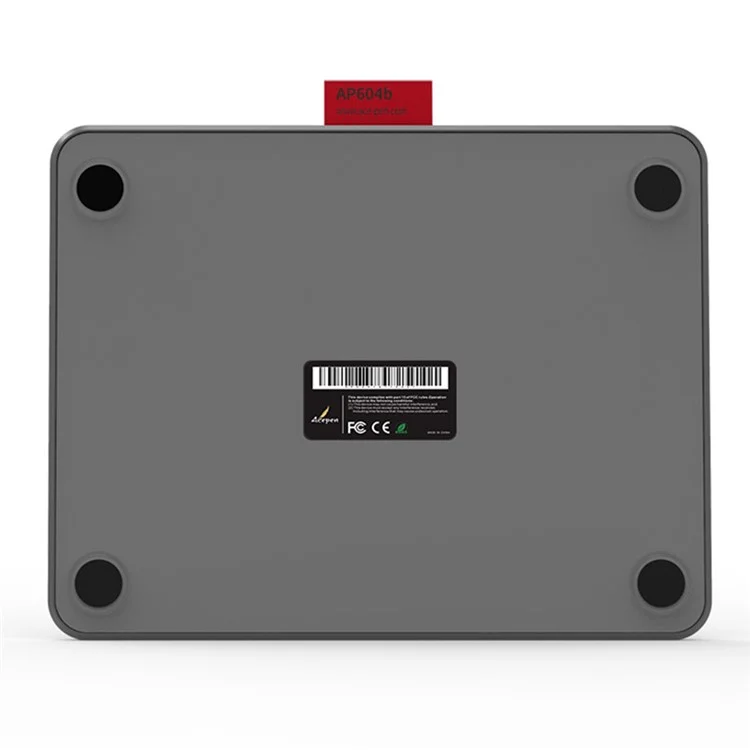 ACEPEN AP604B Plastic Case Ultra Thin Digital Graphic Board Drawing Tablet + 8192 Levels Pressure Battery-free Passive Stylus - Black
