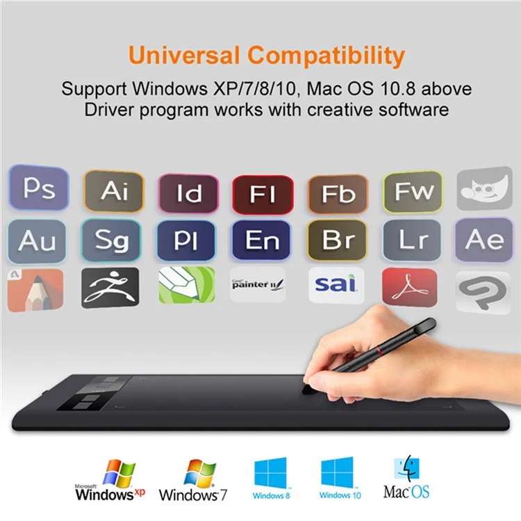 ACEPEN AP1060 8192 Pressure Sensitive Digital Writing Pad 10.6-Inch Graphics Drawing Tablet