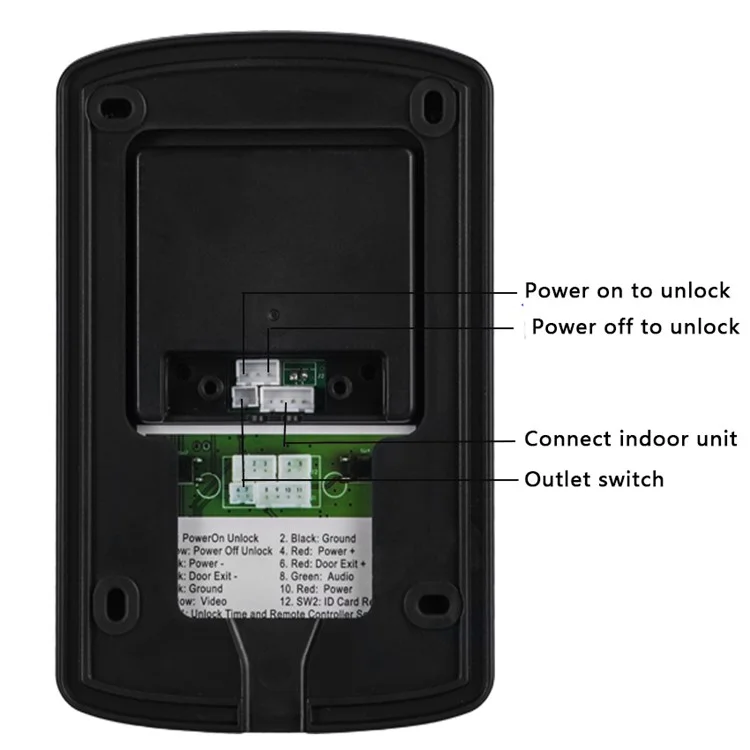 620FC11 monitor indoor da 7 pollici + campanello porta con videocamera notturna impermeabile HD, spina EU