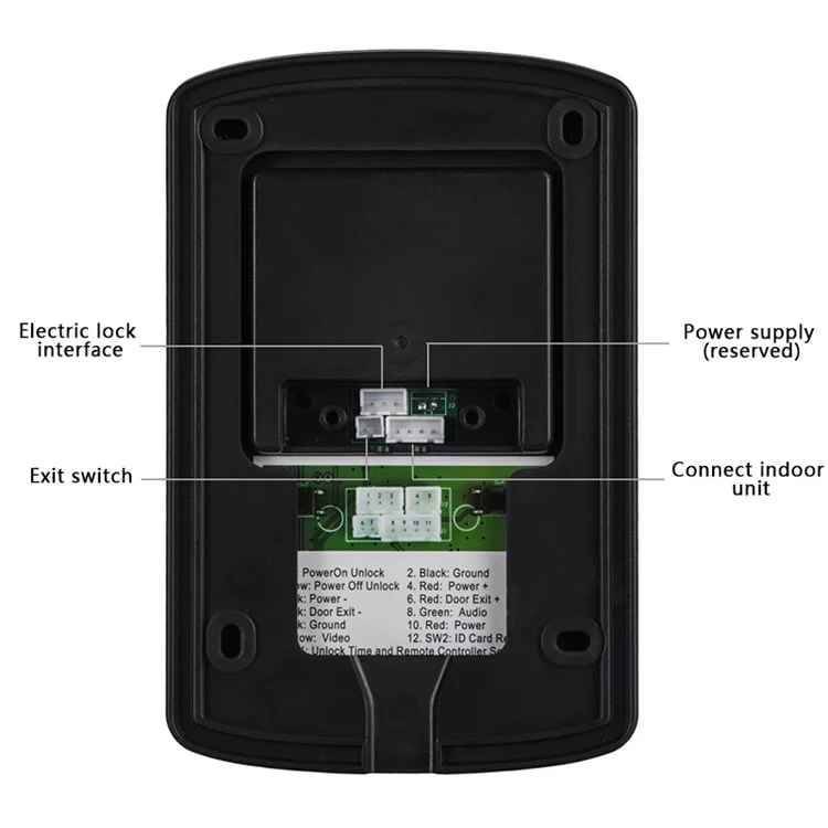 801FC11 Monitor de 7 Pulgadas + Cámara HD Resistente a la Lluvia Smart Intercom Visual Toulebell, ee Plug