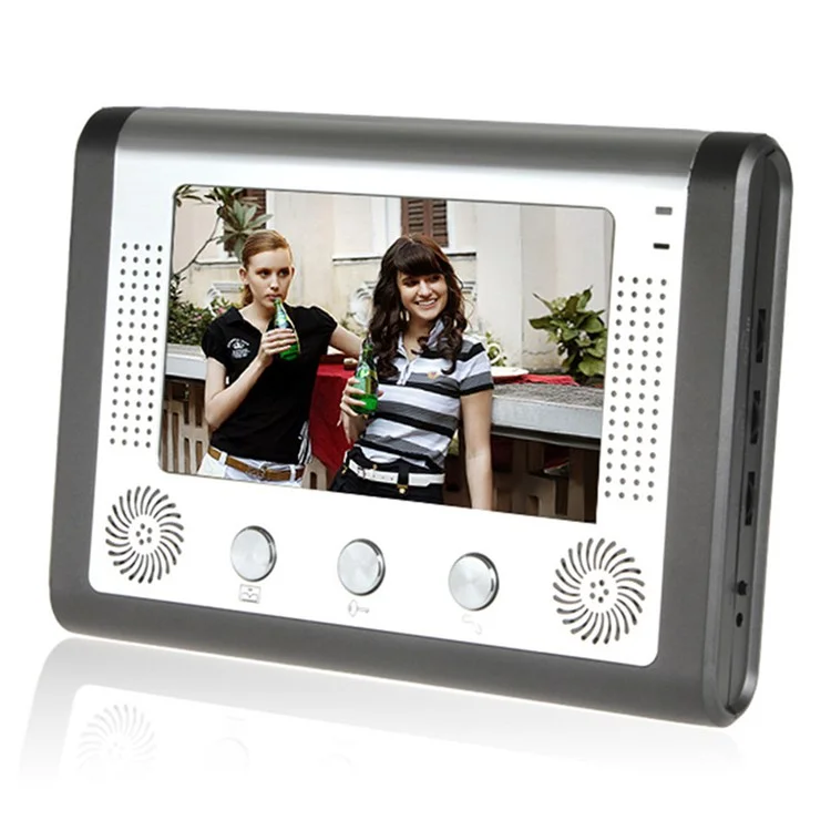 801FC12 2Pcs 7-inch Monitor + 1Pc HD Night Vision Camera Intercom Visual Doorbell, EU Plug