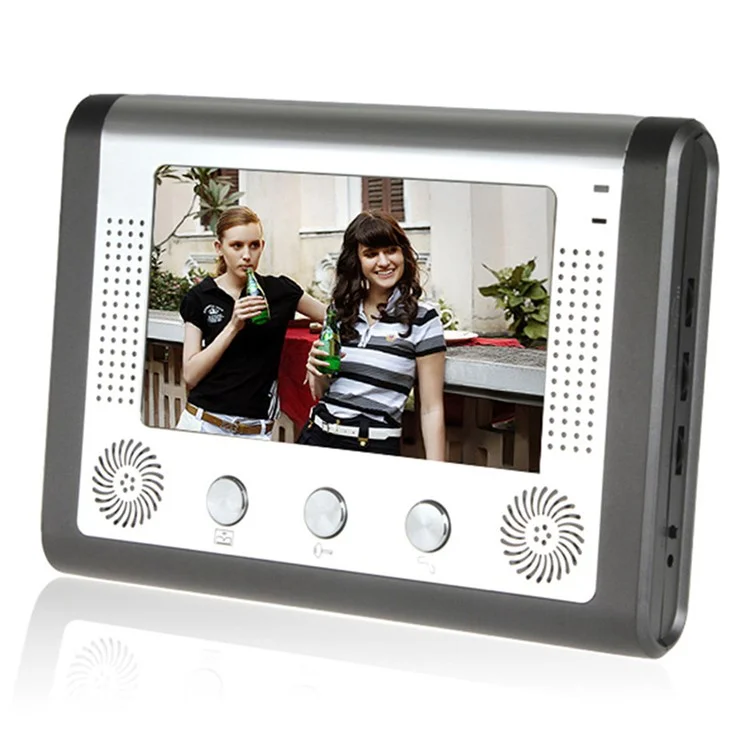 801FC21 1Pc 7-inch Monitor + 2Pcs HD Waterproof Camera Intercom Visual Doorbell, EU Plug