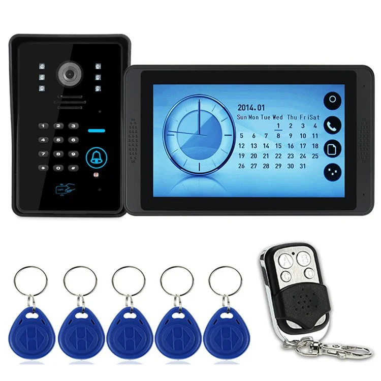 620MJIDS11 EU Plug 7" Video Doorbell Support Password / ID Card / Remote Unlock
