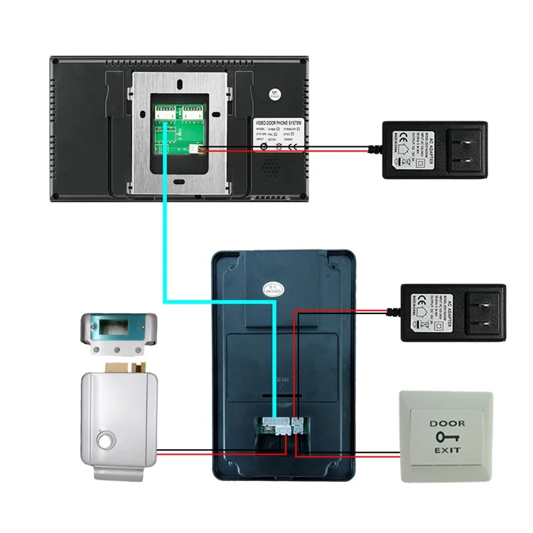 620MJIDS11 EU Plug 7" Video Doorbell Support Password / ID Card / Remote Unlock