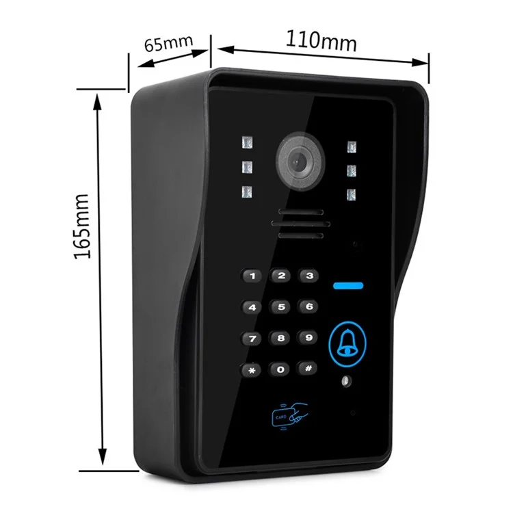 620MJIDS11 EU Plug 7" Video Doorbell Support Password / ID Card / Remote Unlock