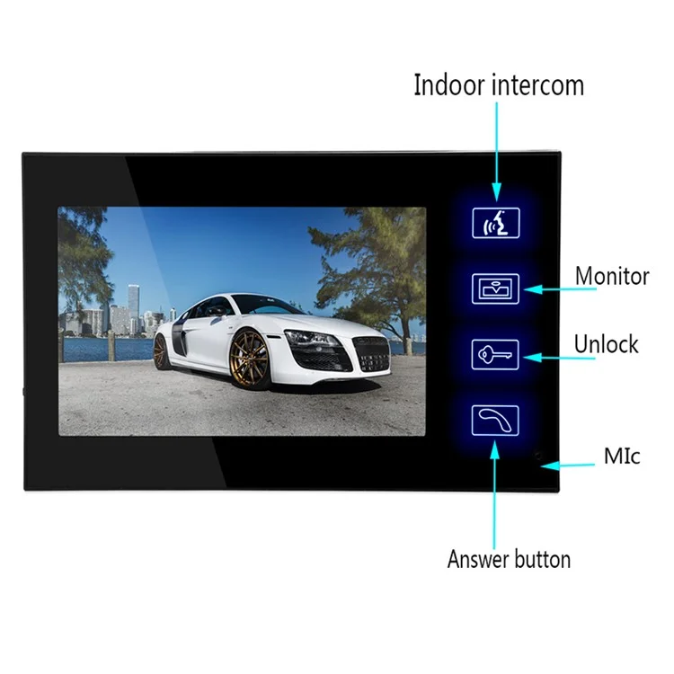 806MJIDS12 EU Plug 7-inch Home Intercom Video Doorbell, 1 Camera+2 Monitor
