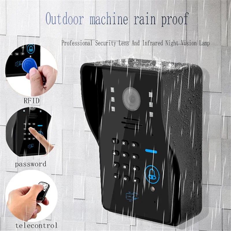 806MJIDS13 1 Camera+3 Monitor EU Plug 7" Video Door Phone Doorbell Intercom