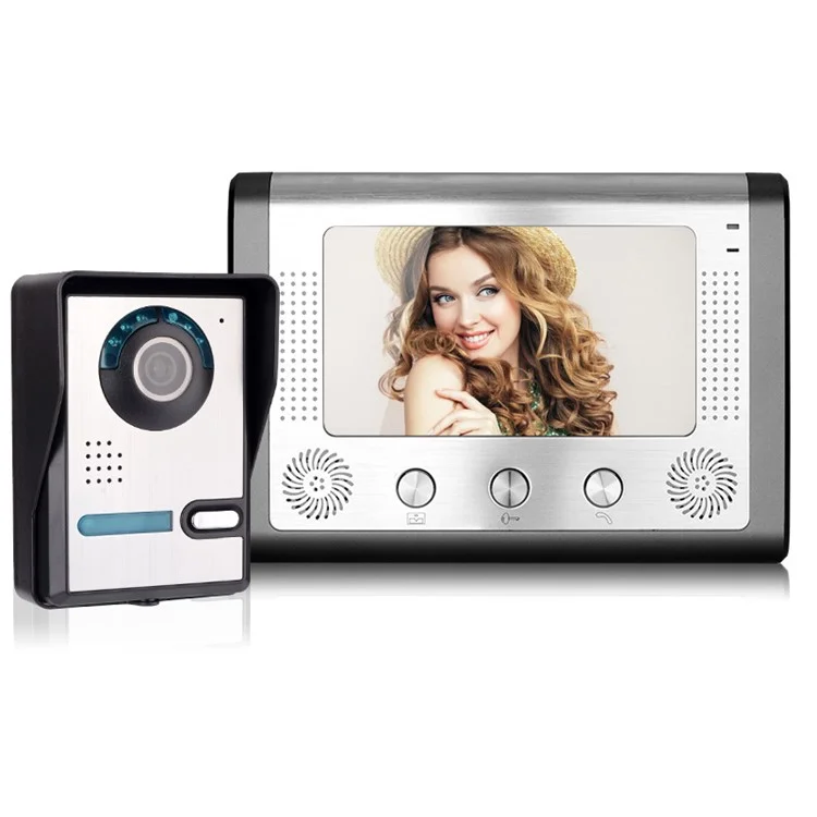 801FA11 7-Zoll Verdrahtetes Video-Türsprechanlage-Heimintercom-Kit, EU-Stecker