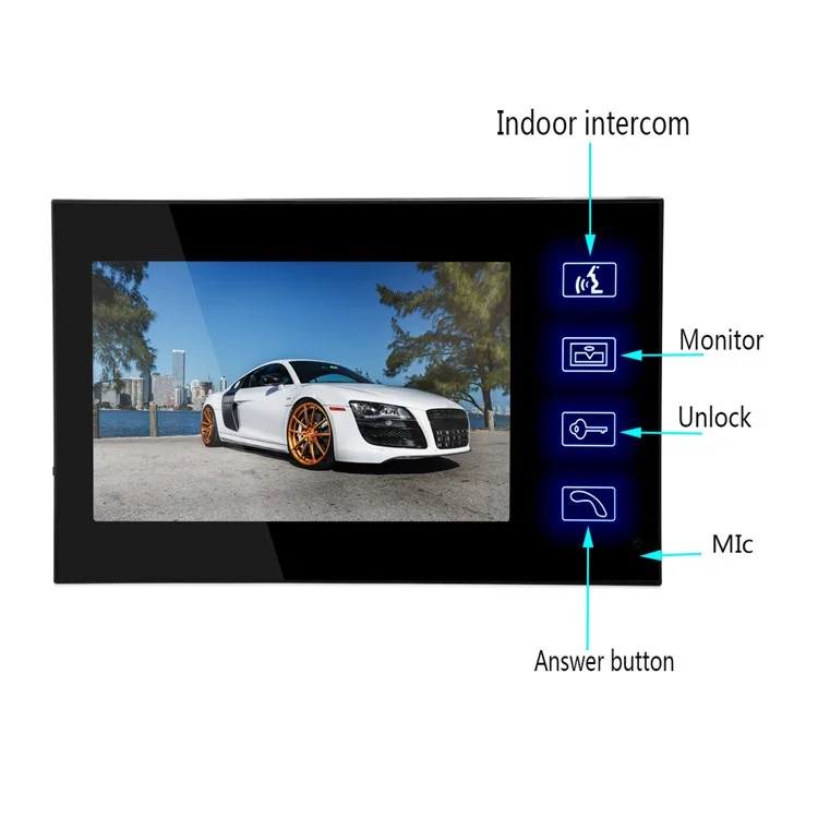 806FC11 7 Inch Color Screen Wired Intercom Video Doorbell System, EU Plug