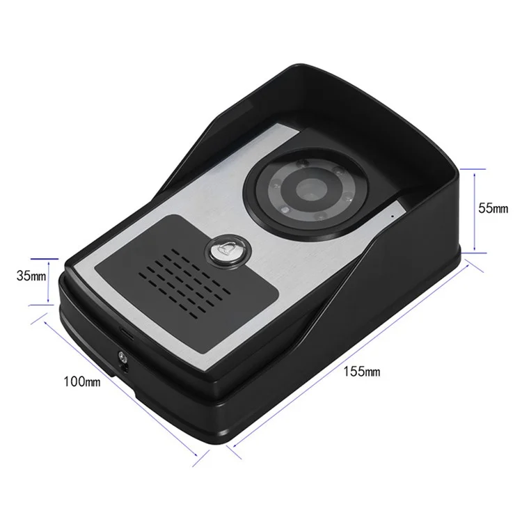 Sonnette vidéo filaire avec interphone 7" 806FC12 Prise EU 1 caméra + 2 moniteurs
