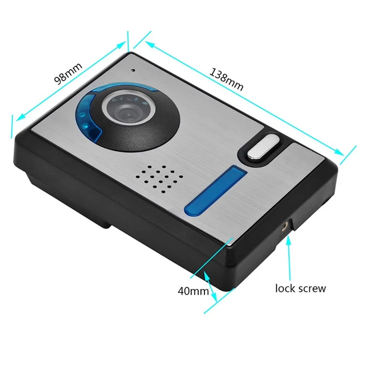 801FA12 1 Camera+2 Monitor EU Plug 7-inch Wired Video Doorbell Intercom Kit
