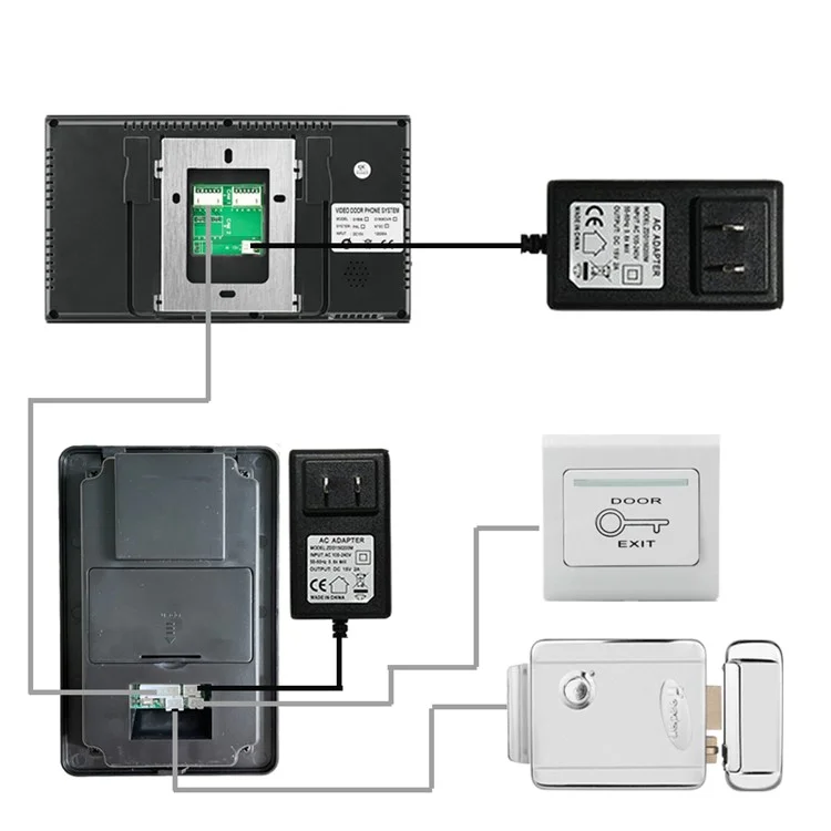 806MJIDS11 1 Camera+1 Monitor EU Plug 7-inch Home Intercom Video Doorbell