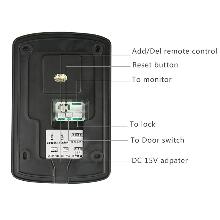 701FD11 1 Indoor Monitor + 1 Doorbell 1080P Camera Password Machine, EU Plug