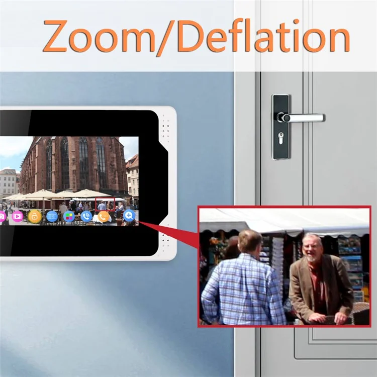 701FD11 1 Indoor Monitor + 1 Doorbell 1080P Camera Password Machine, EU Plug