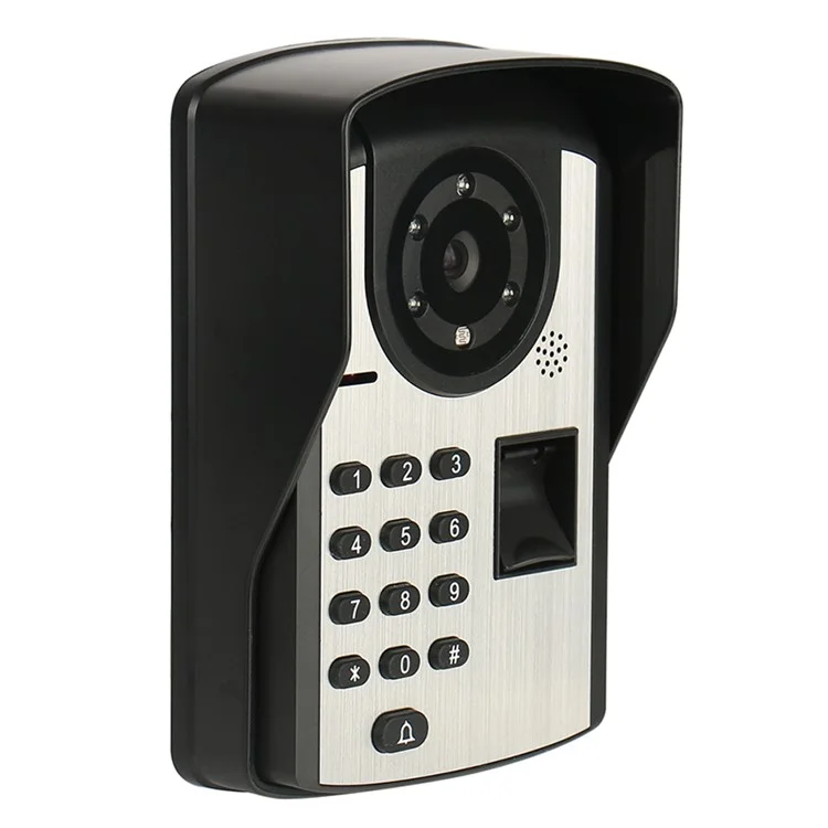 701FD14 4 Indoor Monitors + 1 Password Intercom Doorbell 1080P Camera, EU Plug