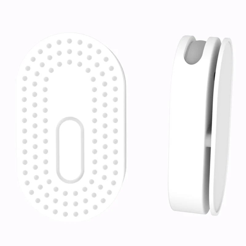 For Samsung Galaxy SmartTag2 Tracker Silicone Case Bluetooth-compatible Locator Cover with Adhesive - White